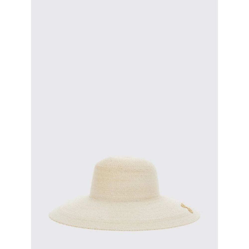 Jacquemus Women Sole Wide-Brim Raffia Hat Jacquemus With Embroidered Logo